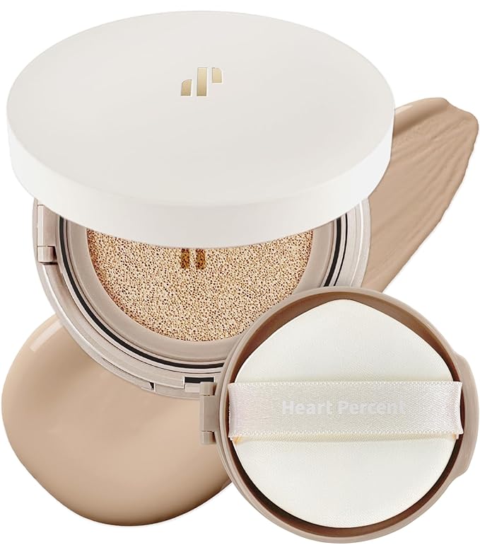 Heart Percent Dote on Mood Layer Cushion SPF 50+/PA+++ with Refill, Satin Glow Silky Flawless Finish Full Coverage Advanced Skincare Foundation (#23N)-Velvo Beauty