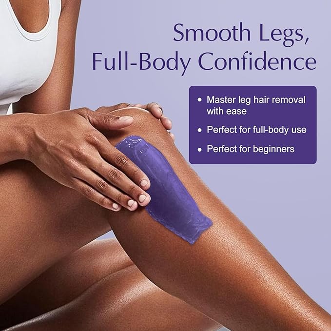 Hard Wax Beads, Wax for Women Sensitive Skin, 1lb, Lavender Formula, Hair Removal for Legs, Brazilian Bikini, Eyebrow, Facial and Full Body-Velvo Beauty