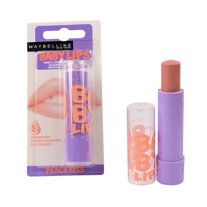 Maybelline Baby Lips Moisturizing Lip Balm SPF 20, Peach Kiss 0.15 oz (Pack of 2)-Velvo Beauty