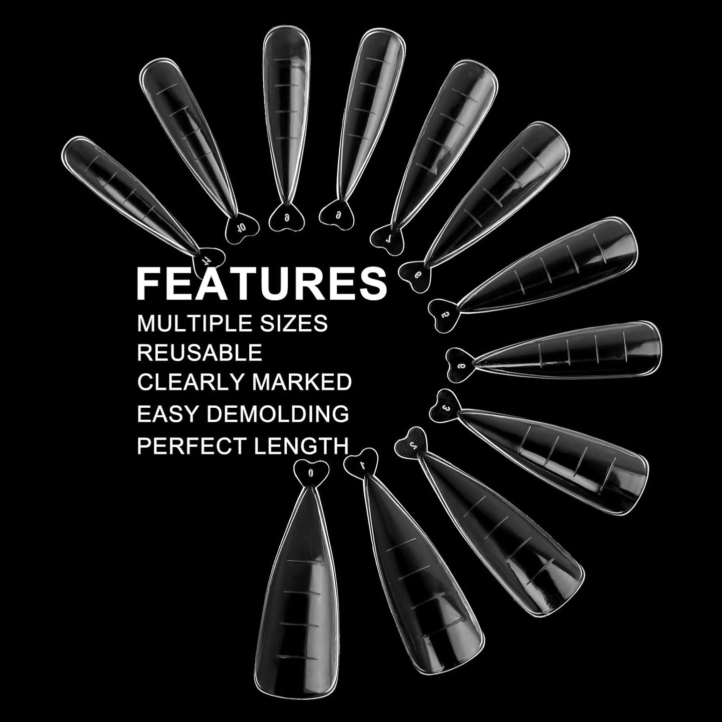 120Pcs Dual Nail Forms,Flat Stiletto Extension Poly Nail Gel Nail Forms Full Cover Reusable Nail Molds 12 Sizes for Solid Nail Gel Glue Nail Art Design Salon&DIY-Velvo Beauty