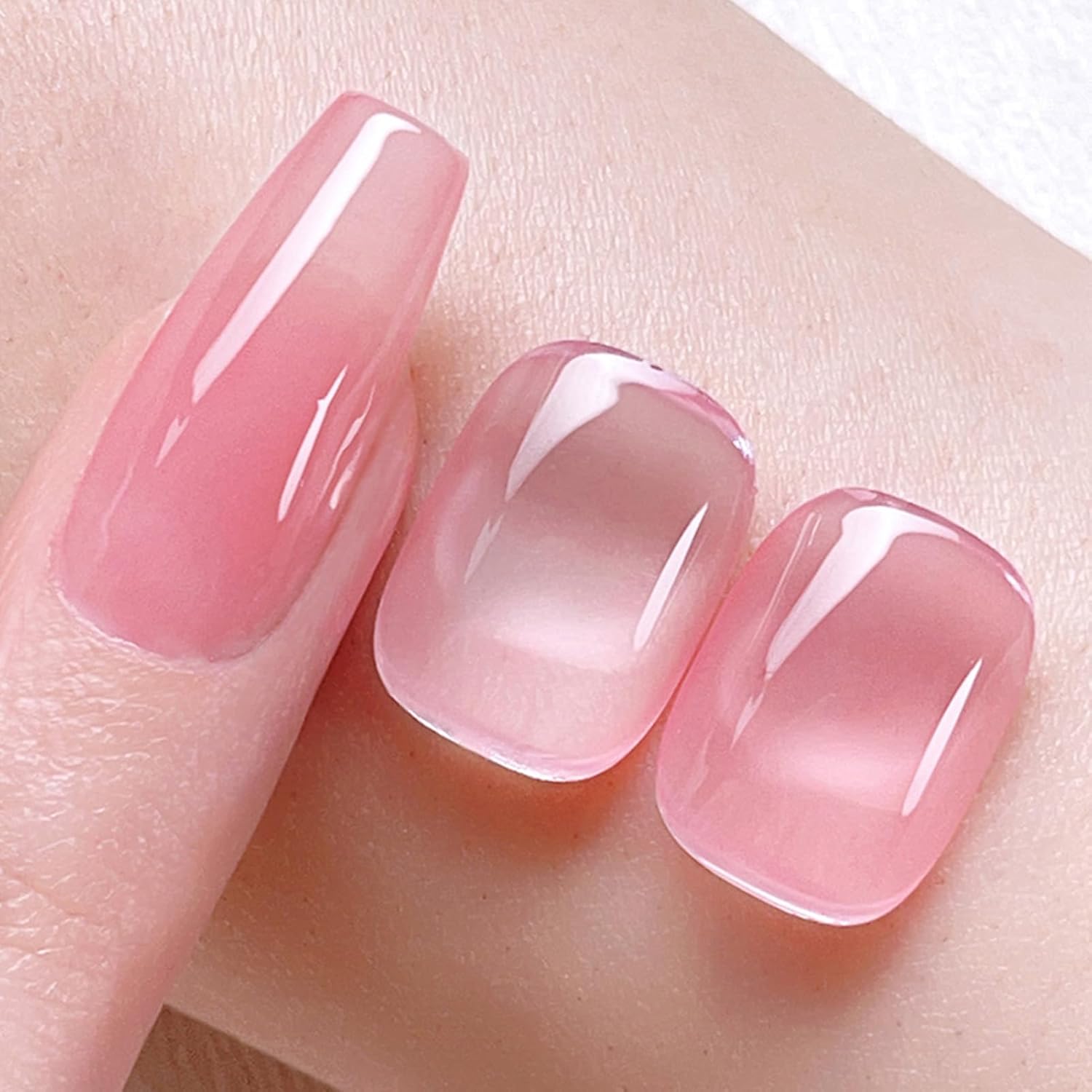 Born Pretty French Manicure Kit, Nail Stamper and 2Pcs Gel Nail Polish, Include Jelly Sheer Pink White Colors for French Tip, U V Light Cure-Velvo Beauty