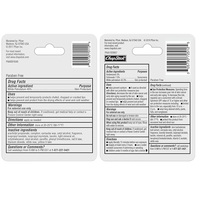 ChapStick Moisturizer Original Lip Balm Tube, SPF 15 and Skin Protectant - 0.15 Oz-Velvo Beauty