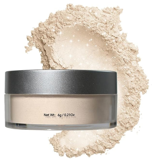 Loose Face Powder Glitter Setting Powder Matte Finishing Powder Shine,Long-lasting,Lightweight,Sets Foundation Makeup-Velvo Beauty
