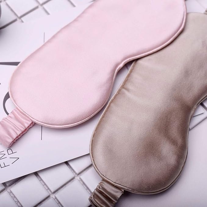 Silk Sleep Mask Light Blocking Luxury 100% Mulberry 19mm Silk Eye Mask Eye Cover Blindfold Ultra Soft Light & Comfy Anti Aging Skin Care with Travel Bag Gift Package-Velvo Beauty