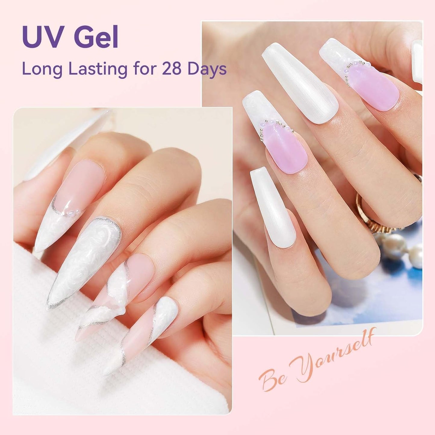 Pearl Gel Nail Polish 12ml Pearl White Mermaid Iridescent Gel Polish Chrome Aurora Nail Drawing Swirl Shell Thread Effect Pearlescent Nail Polish Soak Off UV LED Nail Art Salon Home DIY-Velvo Beauty