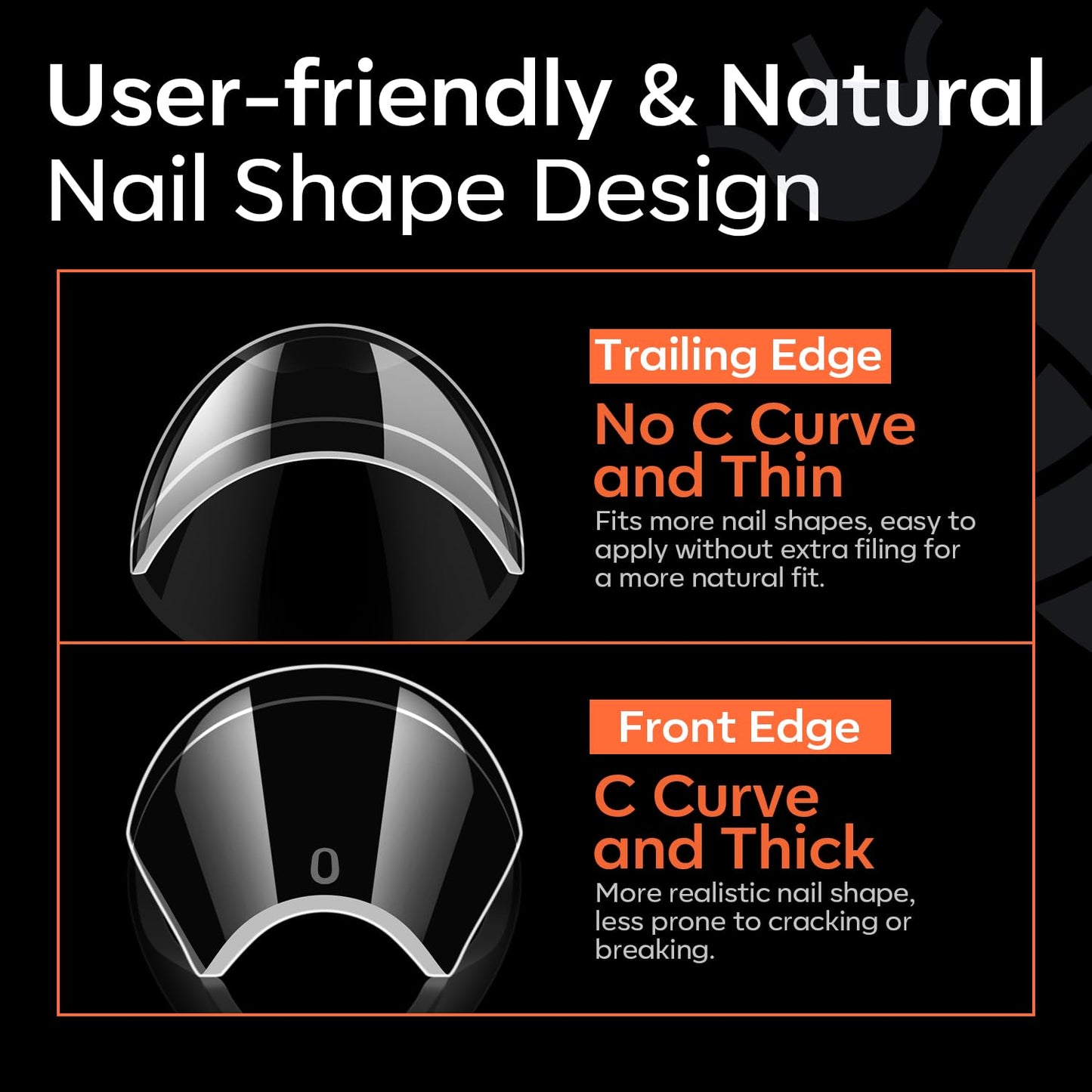 modelones XXL Long Coffin French Nail Tips, 504 PCS No C Curve Half Cover Clear Acrylic Fake Nails Tips Gel Pre-shaped 12 Sizes with Box-Velvo Beauty