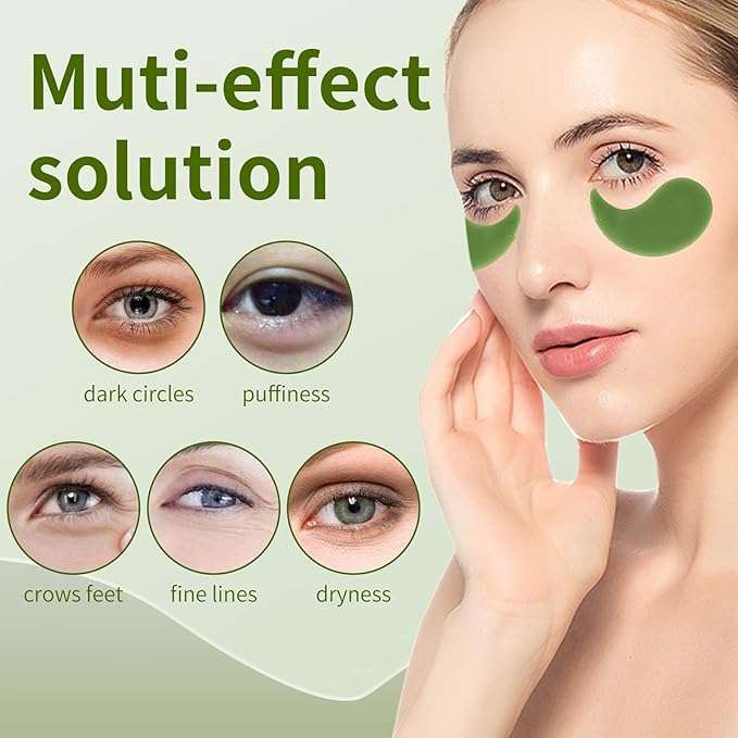 Green Seaweed Under Eye Masks (60 pcs),Eye Hydrolyzed Collagen Patches, Eye Gel Treatment Masks,Eye Pads for Dark Circles,Puffy Eyes,Under Eye Bags,Moisturizing,Anti-aging-Velvo Beauty