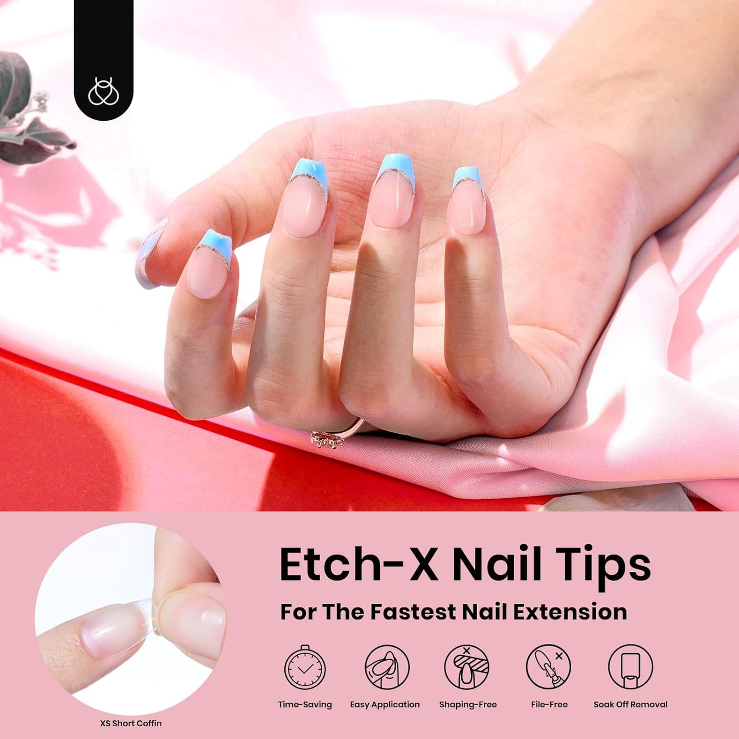 Beetles Gel Nail Tips Extra Short Coffin 576Pcs 12 Sizes - Pre-Etched Shaped Half Matte Soft Nail Tips Press On Nails Full Cover False Nails Acrylic Fake Nail Extension Kit Gift for Women-Velvo Beauty