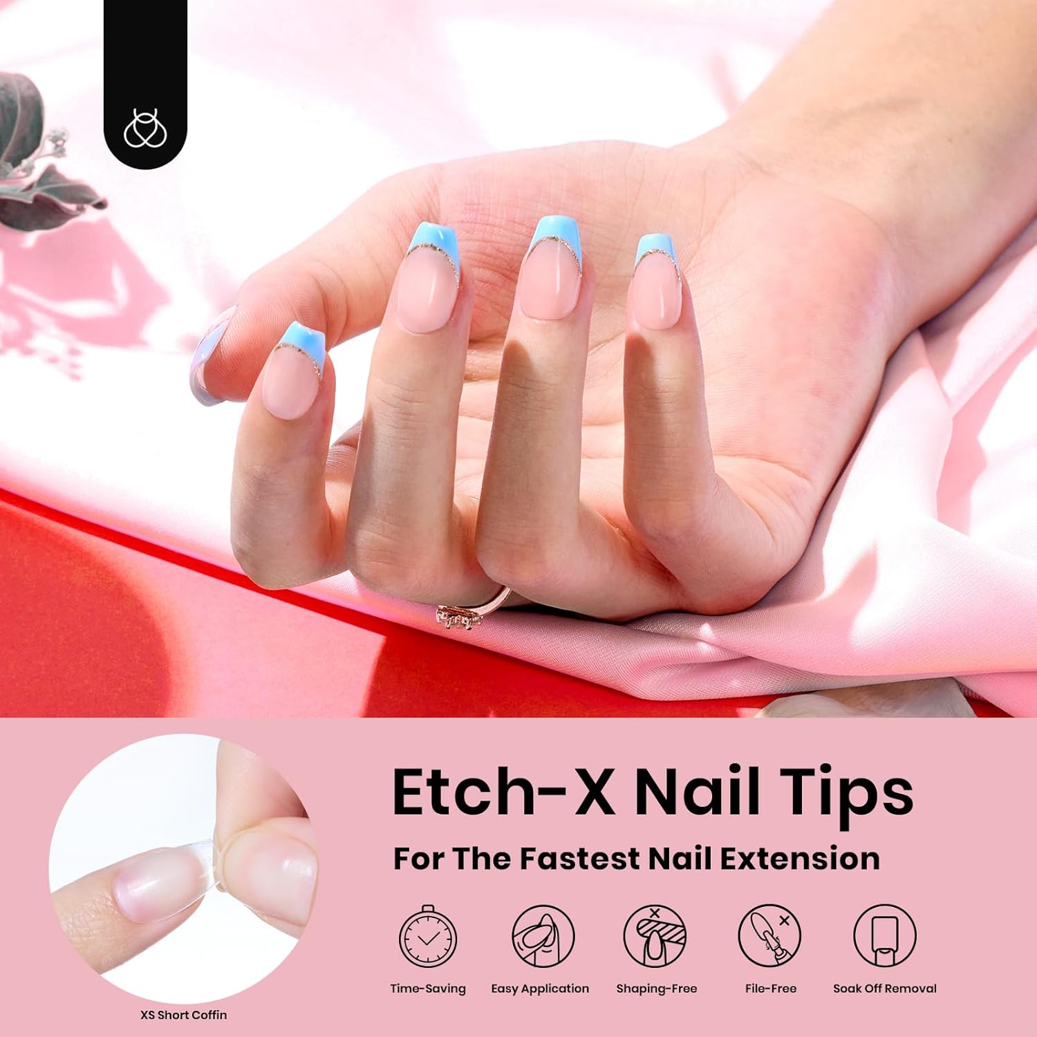 Beetles Gel Nail Tips Extra Short Coffin 576Pcs 12 Sizes - Pre-Etched Shaped Half Matte Soft Nail Tips Press On Nails Full Cover False Nails Acrylic Fake Nail Extension Kit Gift for Women-Velvo Beauty