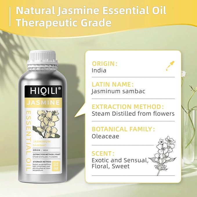 HIQILI 32 Fl Oz Jasmine Essential Oil - 1000ML-Velvo Beauty