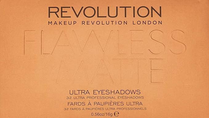 Makeup Revolution 32 Color Eyeshadow Palette, Flawless Matte-Velvo Beauty