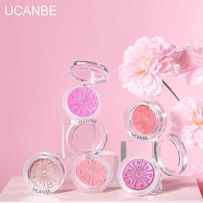 UCANBE Baked Blush for Cheek, Glow Blushing Palette - Seamless Silky Blendable Powder Blush Makeup Palette, Delivering Long Last Natural Ruddy Complexion, 02 Coral-Velvo Beauty
