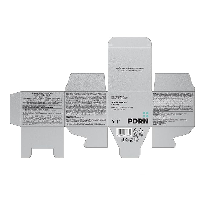 VT COSMETICS PDRN Capsule Cream 100, Hydrating Face Moisturizer with 100,000ppm PDRN, Hyaluronic Acid, 9 Peptides, Firming & Plumping Nourishing Cream, Korean Skin Care (1.69 fl. oz.)-Velvo Beauty