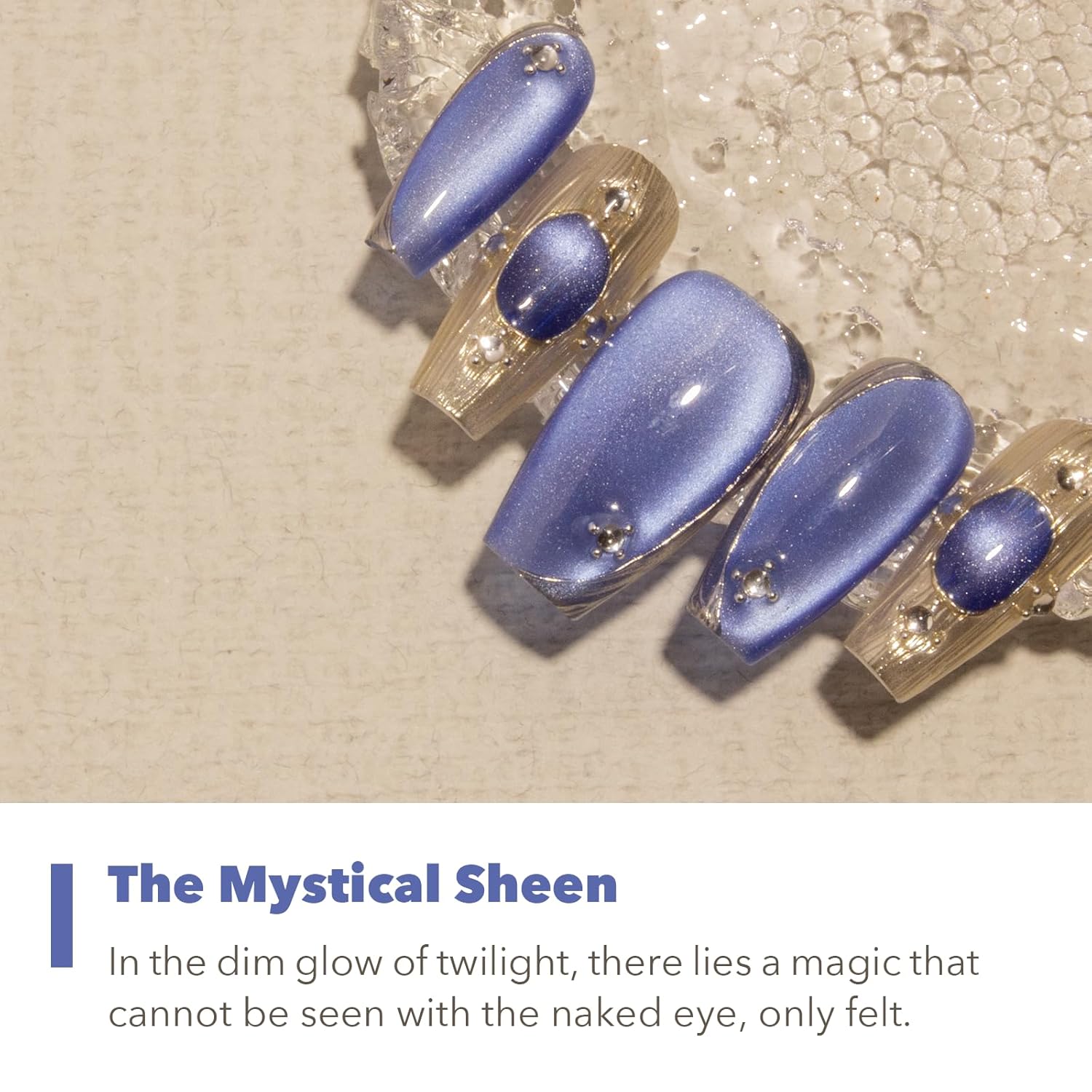 High-Density Cat Eye Gel Nail Polish with Magnet Stick, 15ml Dopamine Color Palette, Magnetic Effect Gel for DIY Manicure, Multiple Color Options - Cobalt Glimmer-Velvo Beauty