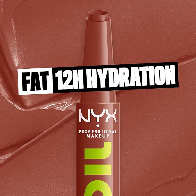 NYX PROFESSIONAL MAKEUP Fat Oil Slick Click, Lightweight, Buildable, Pigmented Vegan Lip Balm - Link In My Bio-Velvo Beauty