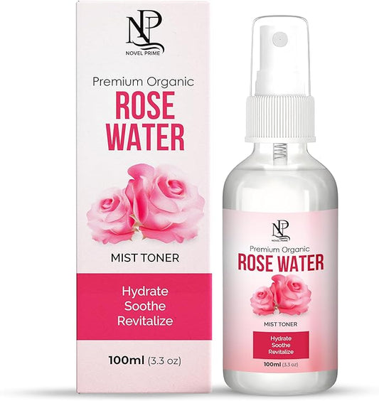 Rose Water 100ml, Refreshing Facial Mist for All Glowing Skin and Hair Types (Pack of 1)-Velvo Beauty