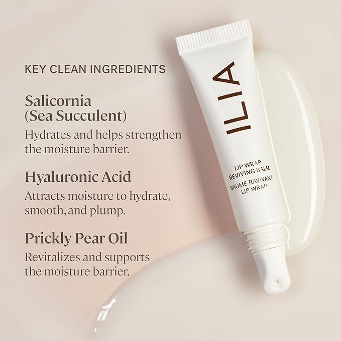 ILIA - Lip Wrap Reviving Balm | Non-Toxic, Vegan, Cruelty-Free, Plumping Moisturizer with Long Lasting Hydration (Lucid, 0.23 fl oz | 7 ml)-Velvo Beauty