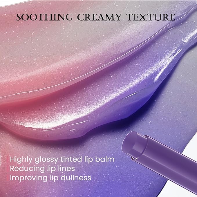 DAGEDA Tinted Lip Balm, Moisturizing Magic Color Changing Lipstick, Soothing Hydrating Lip Balm Tinted, Glossy Lip Plump Gloss Butter Balm, Lightweight, Non-Greasy, 06-Velvo Beauty