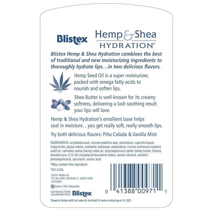Blistex Hemp & Shea Hydration, 2 count-Velvo Beauty
