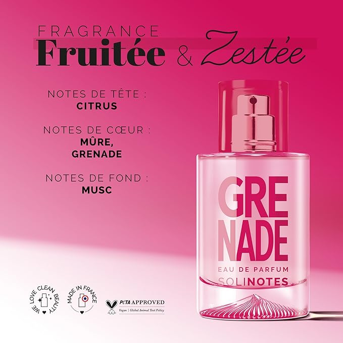 SOLINOTES Pomegranate Perfume for Women - Eau De Parfum | Delicate Floral and Soothing Scent - Made in France - Vegan - 1.7 fl.oz-Velvo Beauty