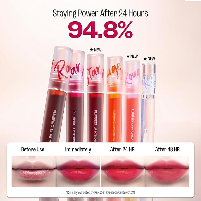 Rouge Star Plumping Lip Tattoo (0.17 oz) - 72-HR Long Lasting Waterproof Peel Off Lip Stain - Transfer-Proof, Non -Sticky Hydrating Matte Lip Tint Tattoo (Plum Berry)-Velvo Beauty