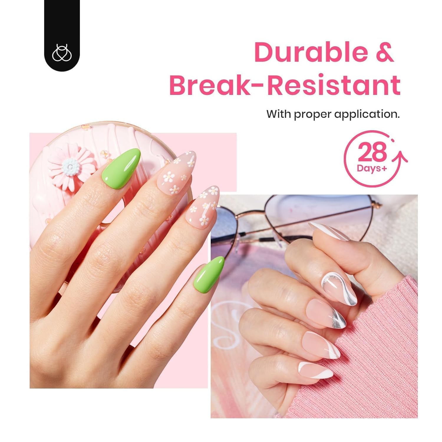 Beetles Gel Short Almond Nail Tips, 288Pcs Pre-Shape Clear Short Almond Gel Press On Nail Fake Nails Easy Nail Extension Full Cover False Nails for Gel Nail Polish Gelly Tips DIY Nail Salon-Velvo Beauty