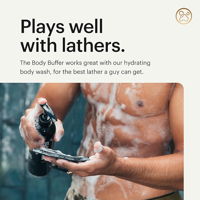 MANSCAPED® The Body Buffer Premium Silicone Scrubber for Nourishing, Cleaning & Exfoliating Your Skin - Lather Boosting Bristles with Ergonomic No-Slip Handle, Long-Lasting & Easy to Clean (1-Pack)-Velvo Beauty