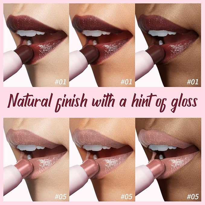 2PCS Tinted Lip Balm Chapstick with Color, Natural Semi - Gloss Finish, Hydrating/Coloring 2 in 1 Moisturizer Lip Stick for Girls & Women #01＋#05-Velvo Beauty