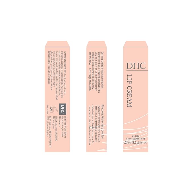 DHC Lip Cream 3 pack, Ultra-Moisturizing, Soothing, Hydrating, Dry, Chapped Lips, Protecting, Fragrance and Colorant Free, 0.05 oz. Net wt.-Velvo Beauty