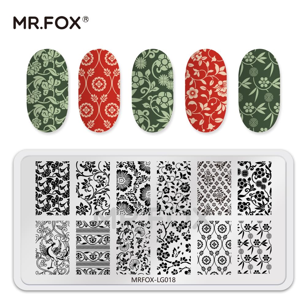 6 Pcs Nail Plates Stamping Set Dragon Patterned Chinese Traditional Decoration Style Nail Art DIY Stamping Template-Velvo Beauty