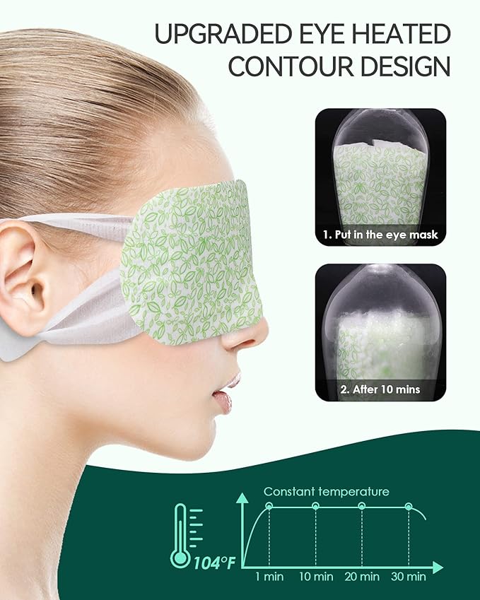 ProCIV 30 Packs Unscented Steam Eye Mask for Dry Eye, Self Heating Moist Heated Eye Mask for Dark Circles and Puffiness Disposable Warming Eye Mask for Soothing Headache Relieve Eye Fatigue Sleep Mask-Velvo Beauty