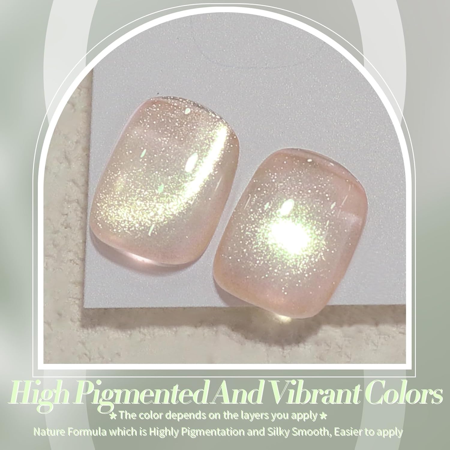 BORN PRETTY Nude Pink Cat Magnetic Eye Gel Nail Polish Holographic Gold Green Light Cat Magnetic Eye Gel Nail Polish 15ML-Velvo Beauty