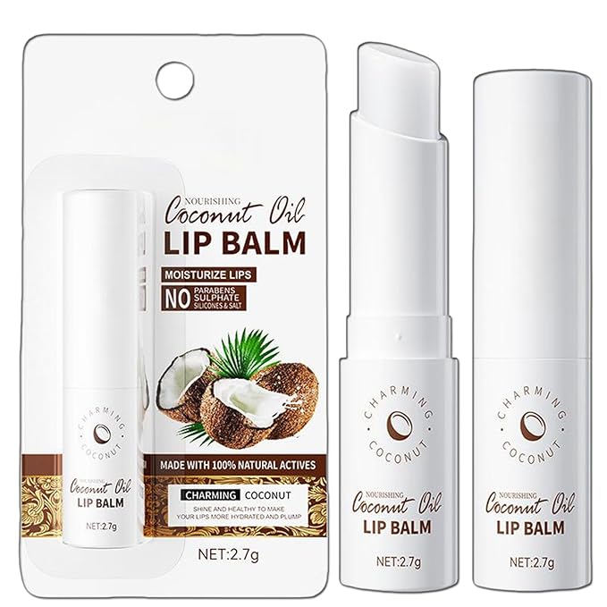 Coconut Lip Balm, Hydrating Lip Balm, Lip Balm With Vtaimin E, Flavored Lip Balm, Hydrating Lip Balm for Women Gilrs-Velvo Beauty