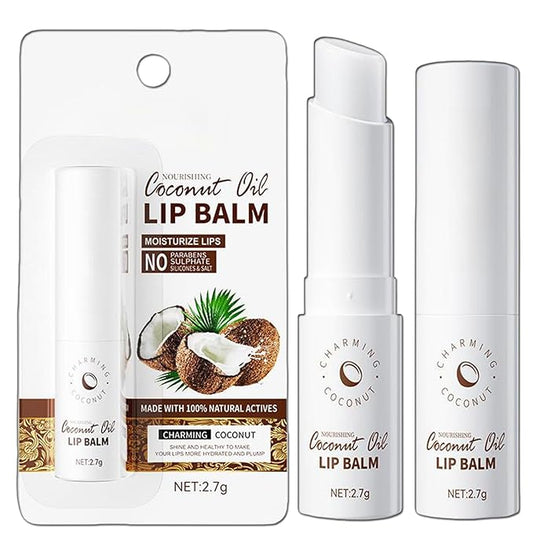Coconut Lip Balm, Hydrating Lip Balm, Lip Balm With Vtaimin E, Flavored Lip Balm, Hydrating Lip Balm for Women Gilrs-Velvo Beauty