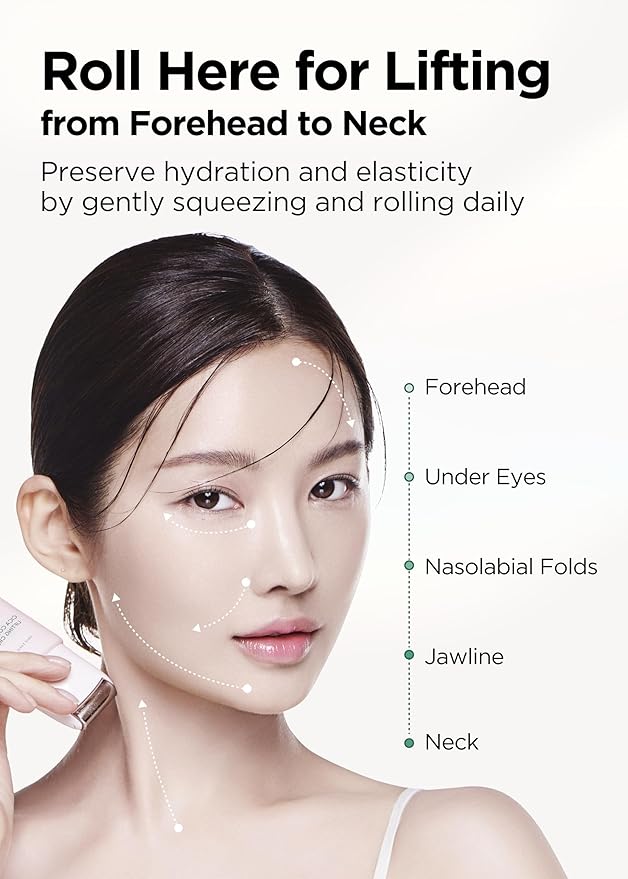 Bewants gua sha neck cream roller, korean neck cream with massage roller, rapid lift neck serum roll on, moisturizer for tightening skin with centella asiatica (2 Pack)-Velvo Beauty