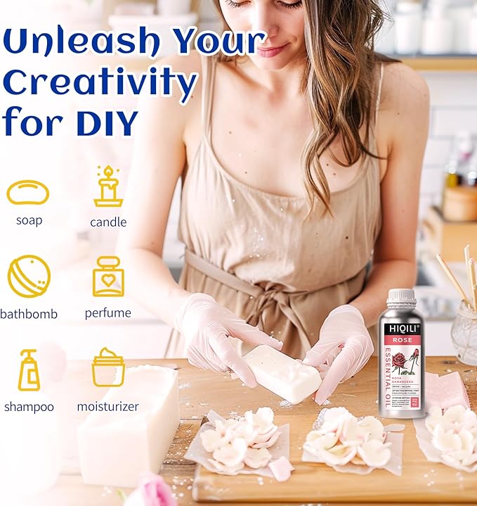 HIQILI 32 Fl Oz Rose Essential Oil, Huge Value Size Undiluted Rose Oil for Face, Skin, Diffuser, Hair-Velvo Beauty