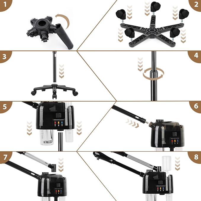 Hot and Cold Facial Steamer Professional Facial Steamer on Wheels for Esthetician Facial Deep Cleaning-Velvo Beauty