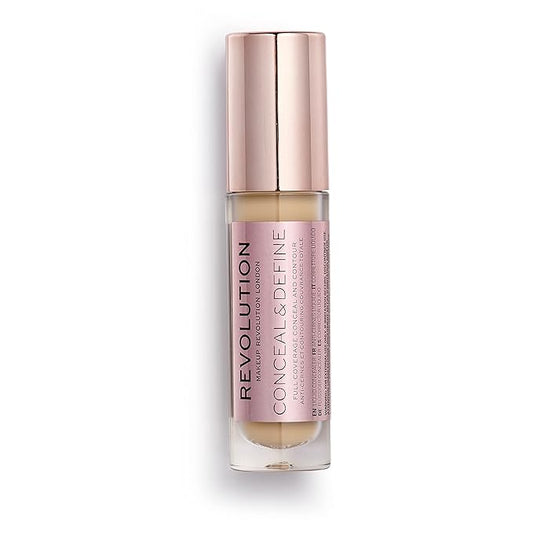 Makeup Revolution Conceal and Define Concealer, Full Coverage & Matte Finish, C9.2 for Medium/Tan Skin Tones, Vegan & Cruelty-Free, 0.7 Fl Oz-Velvo Beauty