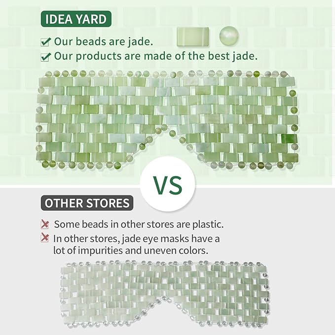 Jade Eye Mask 100% Natural Real Jade Stone Reusable Eye Mask for Hot & Cold Anti Aging，Headache and Migraine Relief Jade Mask for Women Men-Velvo Beauty