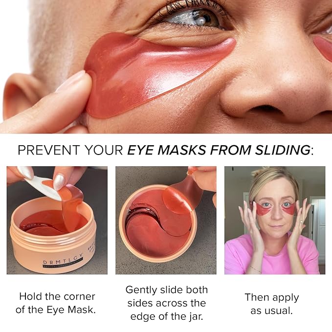 DRMTLGY Brightening Eye Masks (30 Pairs) - Caffeine Eye Masks for Dark Circles and Puffiness with Hyaluronic Acid, Eye Patches for Puffy Eyes - 2 pack-Velvo Beauty