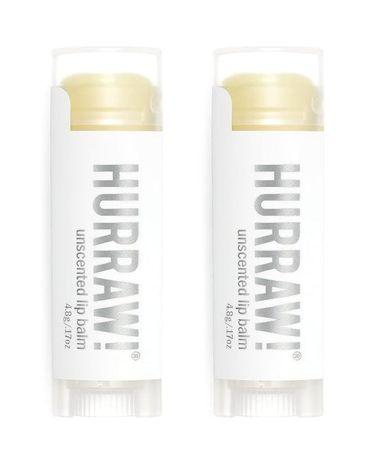 Hurraw! Unscented Lip Balm, 2 Pack: Organic, Certified Vegan, Cruelty and Gluten Free. Non-GMO, 100% Natural Ingredients. Bee, Shea, Soy and Palm Free. Made in USA-Velvo Beauty