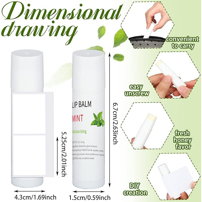 Demissle 150 Pcs Unlabeled Lip Balm Bulk Chapped Stick Blank Mini Lip Balm Gifts Moisturizing Lip Balms Favors for Women Homeless Wedding Bridal Shower Favors Baby Shower Guests Favors(Mint)-Velvo Beauty