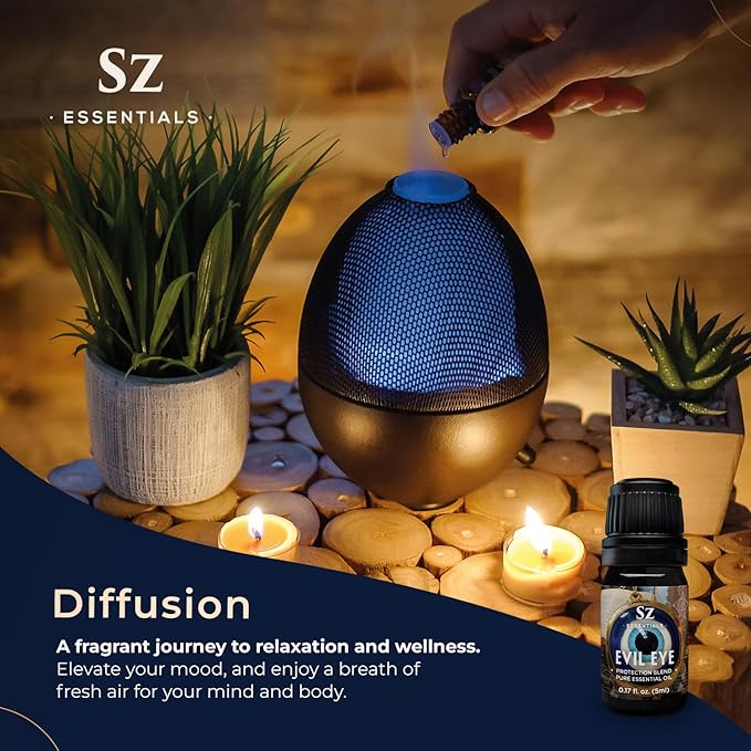 Evil Eye Protection Pure Essential Oil Blend - All-Natural Oils for Spells, Cleansing, Amulets & Rituals - Safeguard Against Negativity Evil & Harm -Therapeutic Grade & Vegan (5ml)-Velvo Beauty