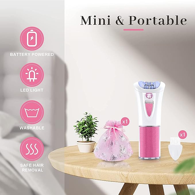 Glabrouse Skin Epilator, Epilators Hair Removal for Facial, Epilators with LED Light, Cordless Hair Removal Device, Epilator for Women, Facial Hair Removal for Bikini Arm Legs Armpits-Velvo Beauty