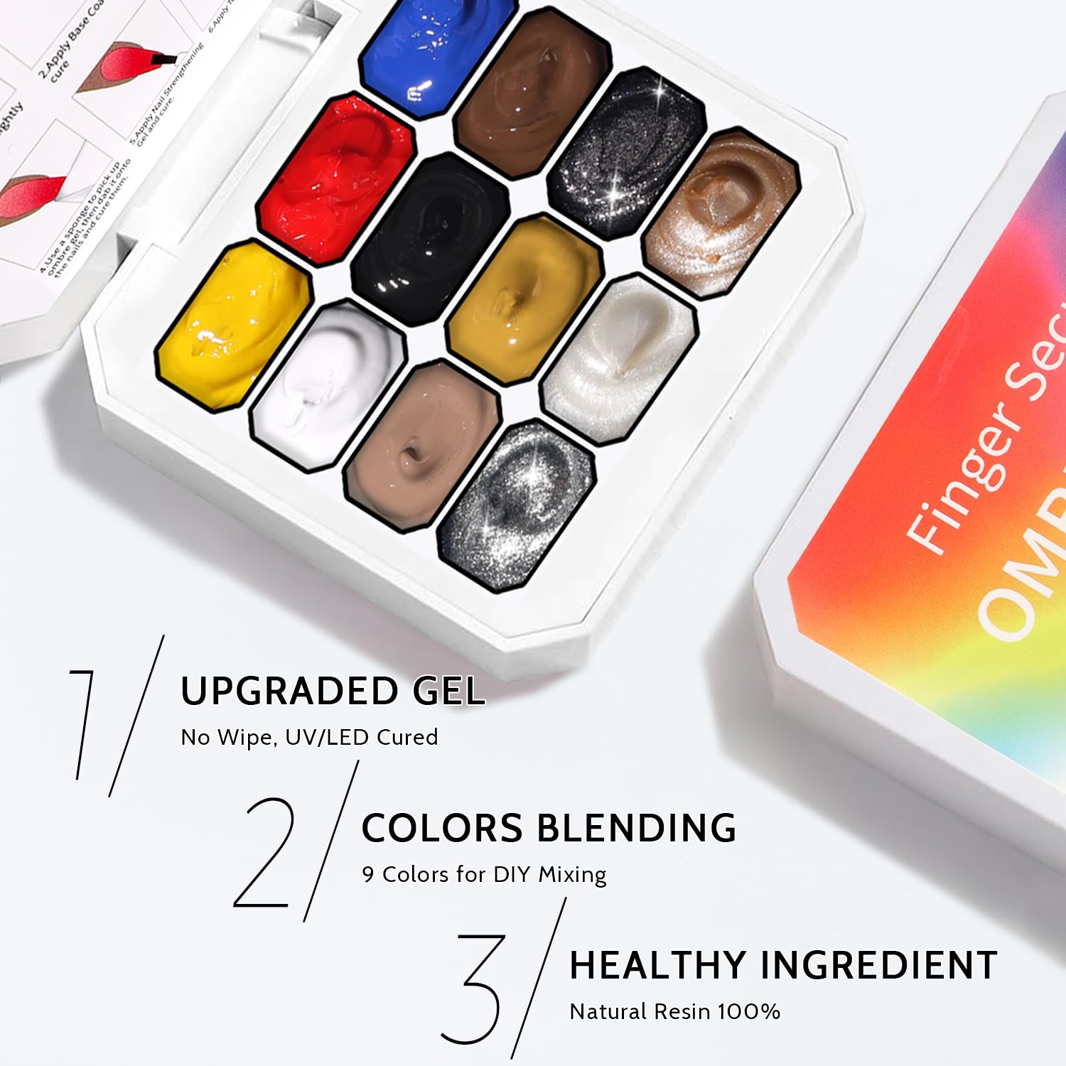 Sponge Pat Paint Nail Gel, Ombre Nails Gradient Gel Nail Blush Blooming Aura Nails Drawing Stripper Floral Painting DIY Nail Art, No Wipe, UV/LED Curing (12 Colors F)-Velvo Beauty