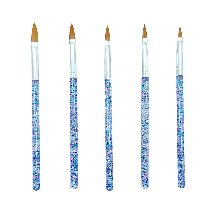 5pcs Nail Art Brushes Set, Nail Art Design Pen Painting Tools with Nail Extension Gel Brush, Nail Polish Brush, Builder Nail Gel Brush, Nail Dotting Pen Salon at Home Diy Manicure (Blue)-Velvo Beauty