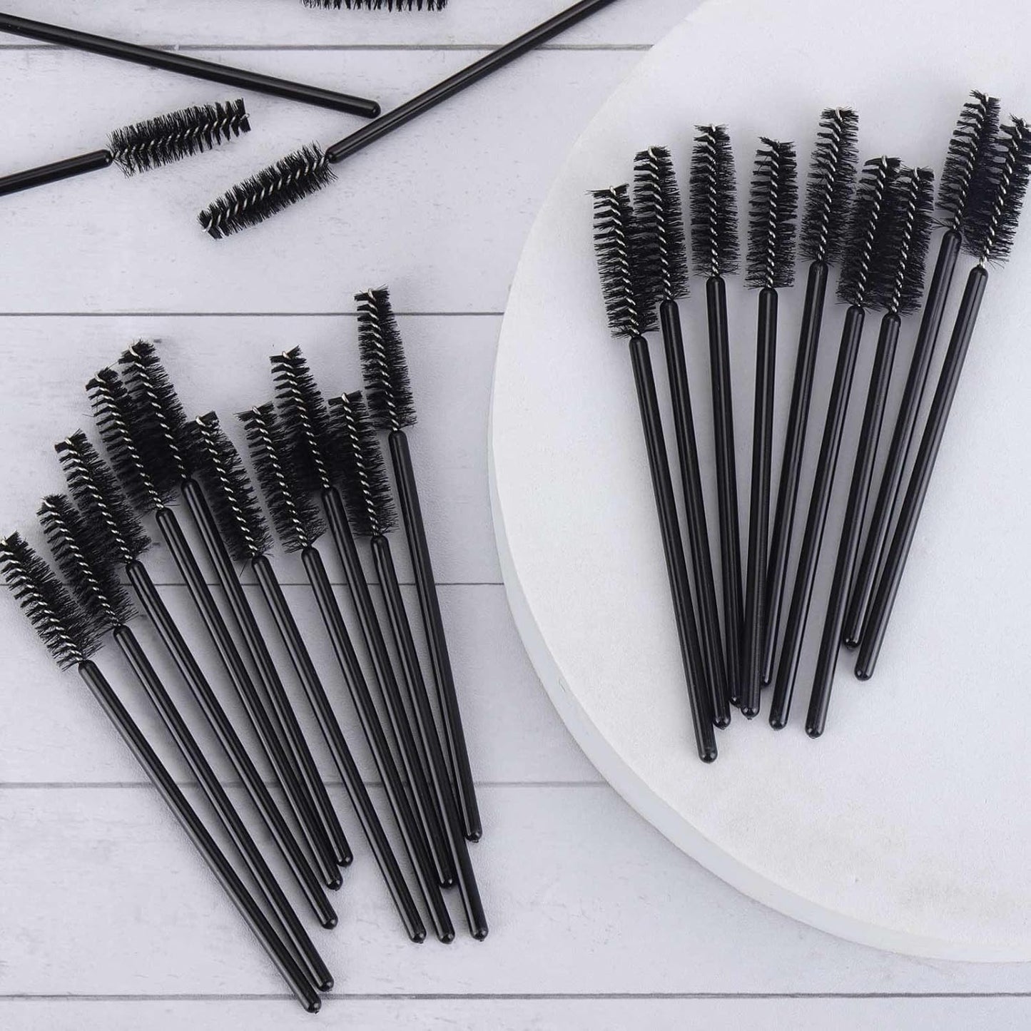 1000 Disposable Mascara Wands Eyelash Brushes Spoolies for Eyebrow Eye Lash Extension Black-Velvo Beauty