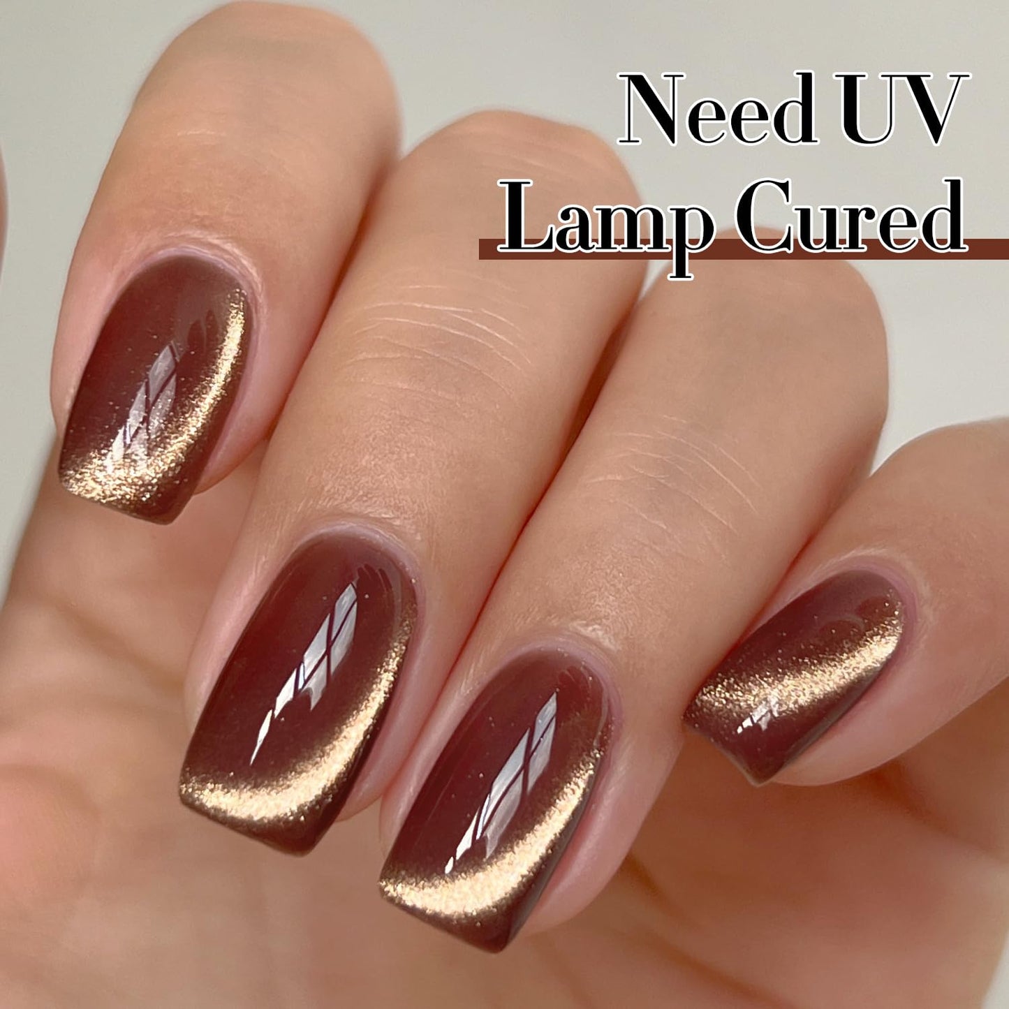 Double Rhythm 15ML Ice Glass Cat Eye Gel Polish with Magnet Holographic Glitter Shimmer Translucent Sheer Color Salon Soak Off Magnetic Nail at Home (Coffee Brown-MC1126)-Velvo Beauty