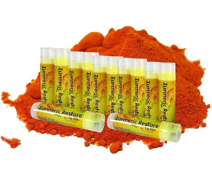 Turmeric Lip balm | Turmeric Restore | Natural Lip Balm | Organic Lip Balm | Natural Lip Balm | Lip Moisturizer | 100% Natural Ingredients | Habbie Beauty Supplies (6 Pack)-Velvo Beauty