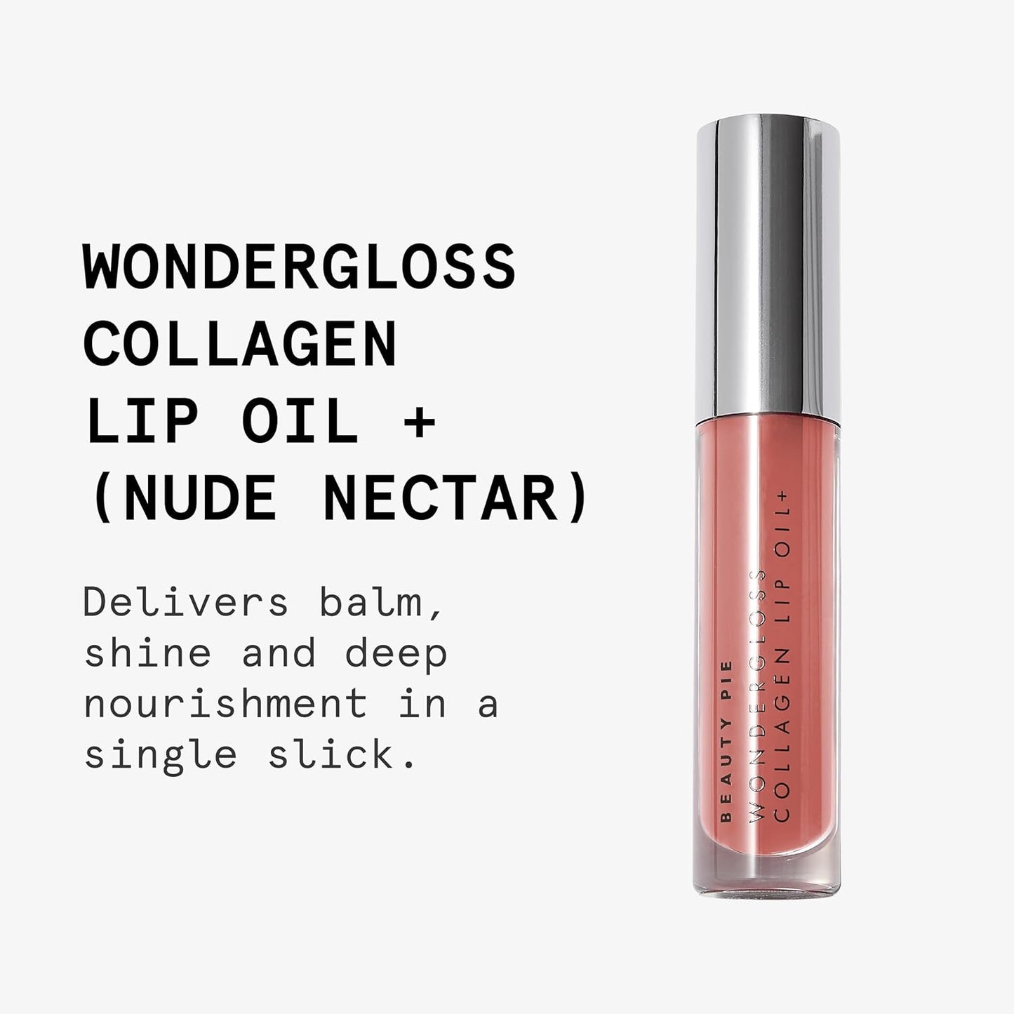 Beauty Pie Wondergloss Collagen Lip Oil + Nude Nectar 0.13 fl oz – Hydrating, Plumping, Non‑Sticky Lip Oil Gloss Hybrid with Collagen AC Micro‑Vectors & Cherry Hibiscus Oils-Velvo Beauty